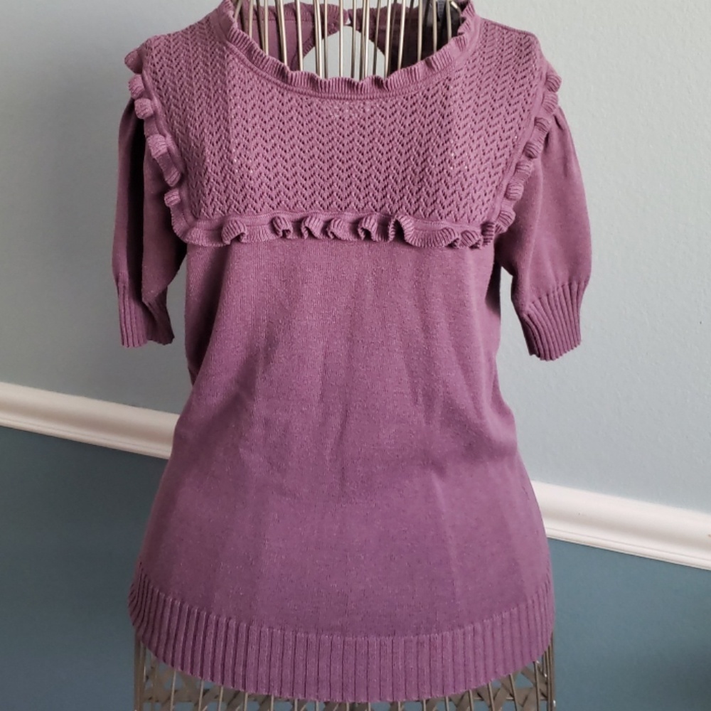 Purple keyhole sweater blouse - size large